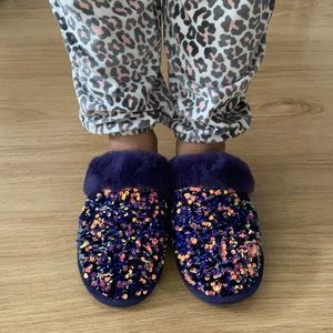 Authentic UGG Scuffette II Stellar Sequin Slipper Deep Purple Sz 6 US